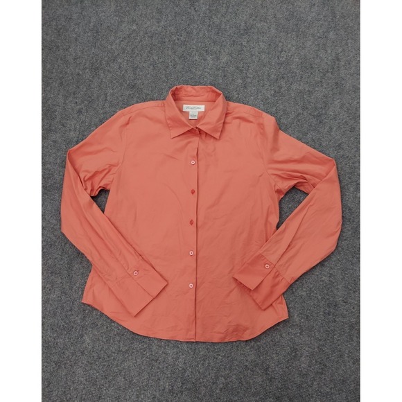 Brooks Brothers Tops - Brooks Brothers Shirt Womens Large Orange Button up Career Long Sleeve Stretch